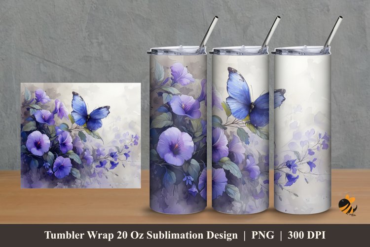Magic Butterfly Tumbler Wrap Sublimation Design 2