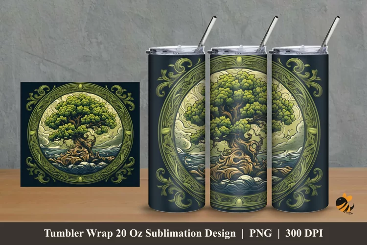 Old Mangrove Tumbler Wrap Sublimation Design 2