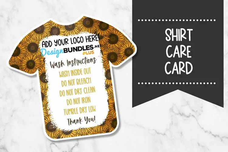 Sunflower Shirt Care Card