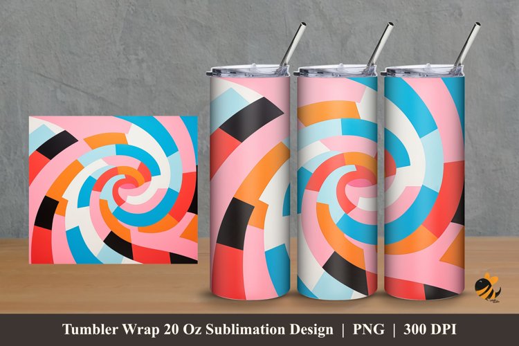 Beautiful Geometric Tumbler Wrap Sublimation Design 2 example image 1