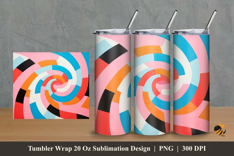Beautiful Geometric Tumbler Wrap Sublimation Design 2