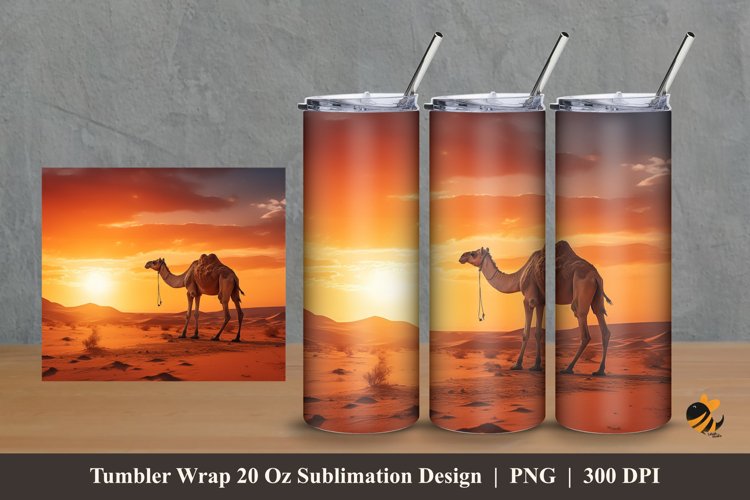 The Camel Tumbler Wrap Sublimation Design 2