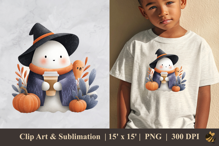 Cute Halloween Ghost DTF Sublimation Clipart Design 2