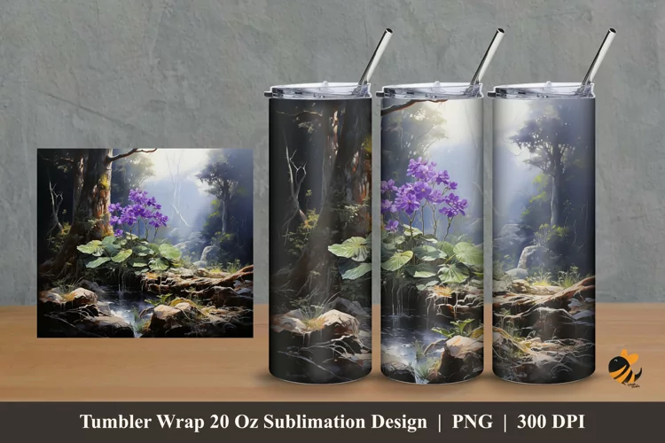 Futuristic Purple Tumbler Wrap Sublimation Design 2