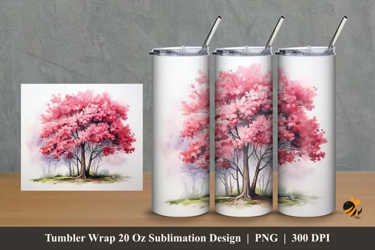 Fantastic Flowers Tumbler Wrap Sublimation Design 2
