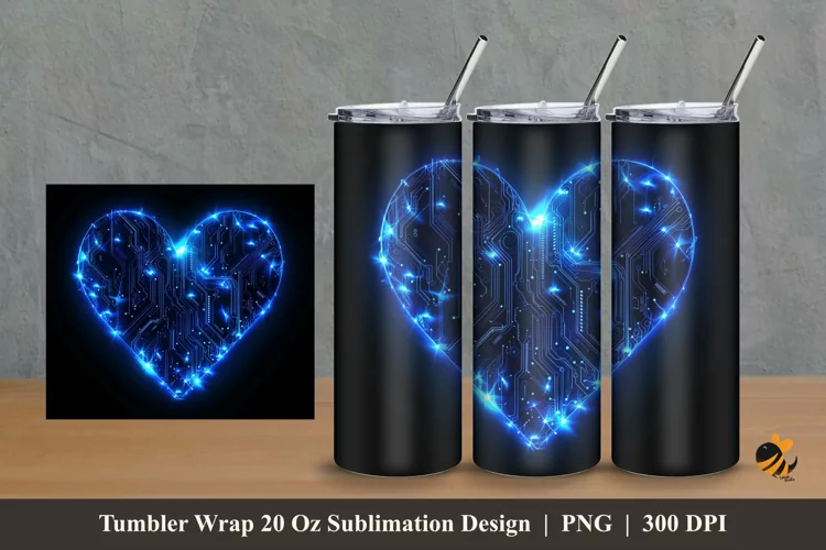 Circuit Love Tumbler Wrap Sublimation Design 2