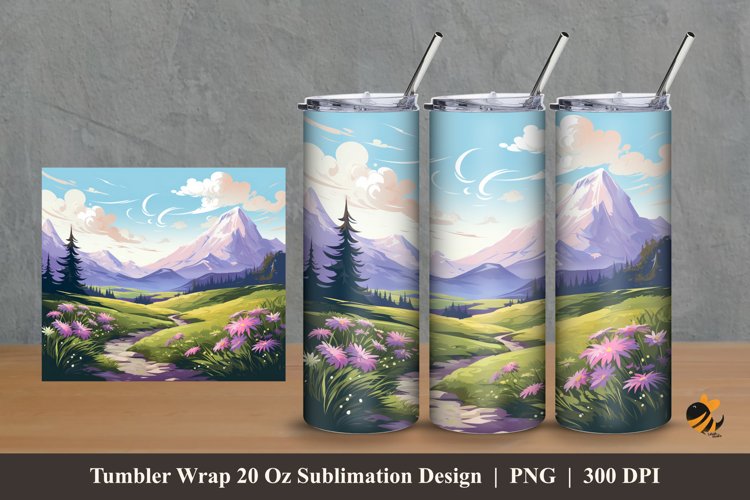 Lovely Panorama Tumbler Wrap Sublimation Design 2