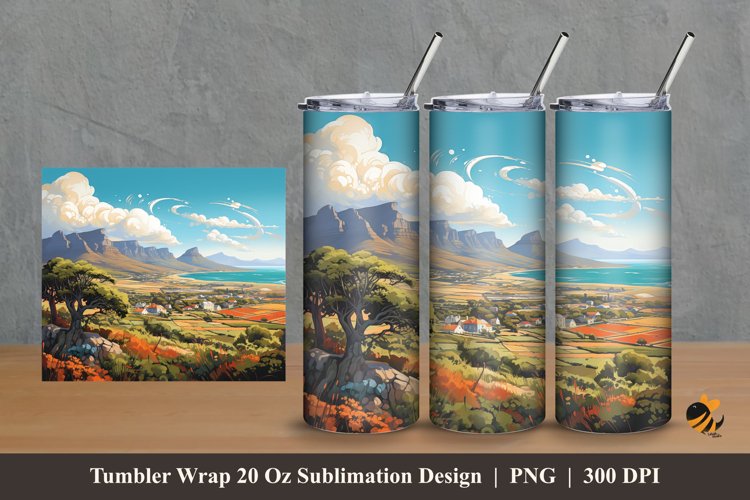 Landscape Wonderful Tumbler Wrap Sublimation Design 2 example image 1