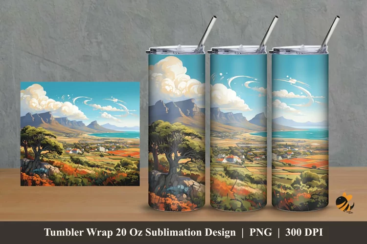 Landscape Wonderful Tumbler Wrap Sublimation Design 2
