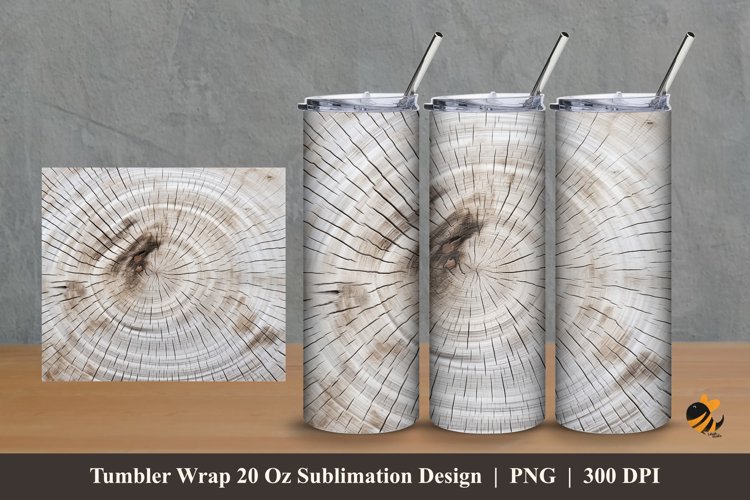 Wood Fiber Tumbler Wrap Sublimation Design 2 example image 1