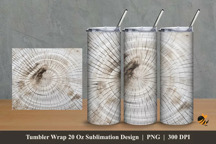 Wood Fiber Tumbler Wrap Sublimation Design 2