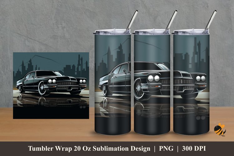 Elegant Car Tumbler Wrap Sublimation Design 2