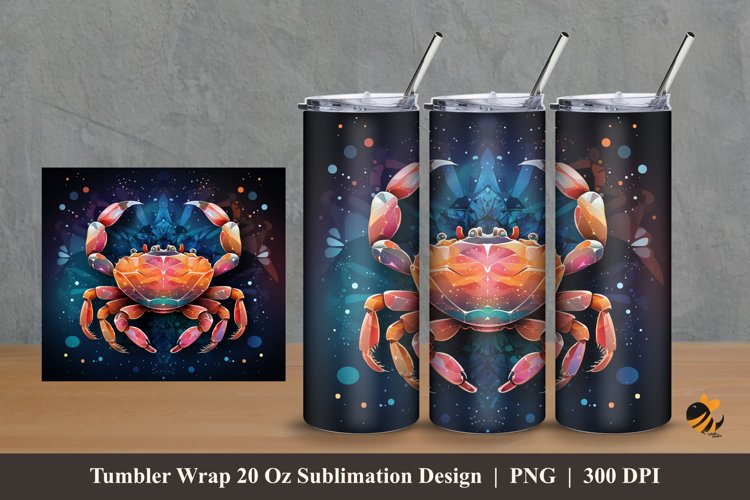 Fantasy Crab Tumbler Wrap Sublimation Design 2