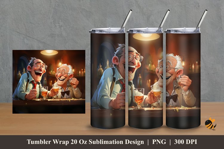 Cute Old Friend Wrap Sublimation Design 2 example image 1