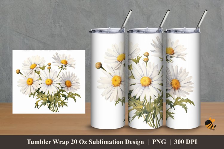Aster Plant Tumbler Wrap Sublimation Design 2
