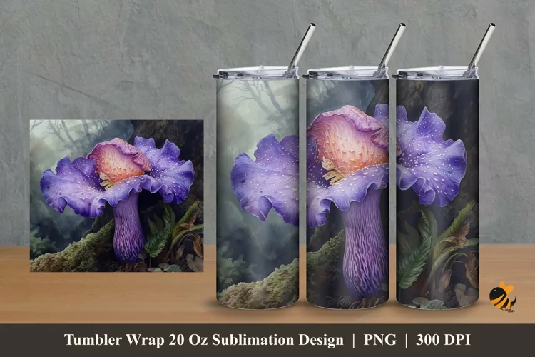Pea Flowers Tumbler Wrap Sublimation Design 2