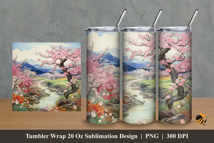Beautiful Nature View Tumbler Wrap Sublimation Design 2