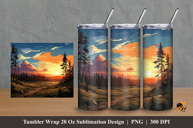 Charm of Tranquility Tumbler Wrap Sublimation Design 2