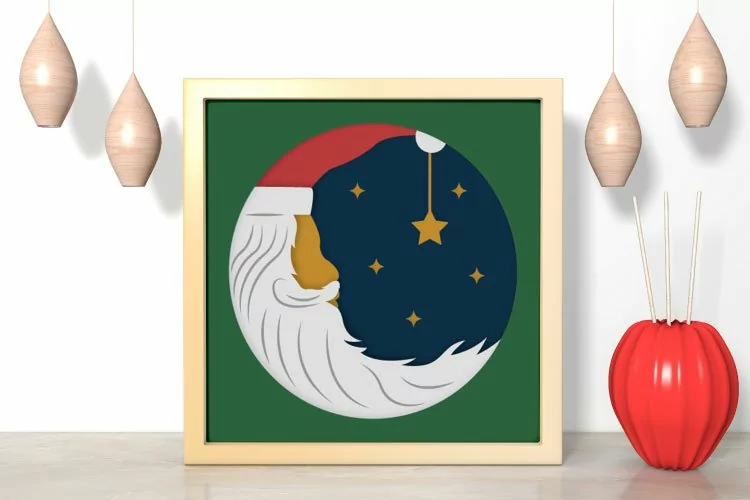 3D Christmas Santa Layered Papercut