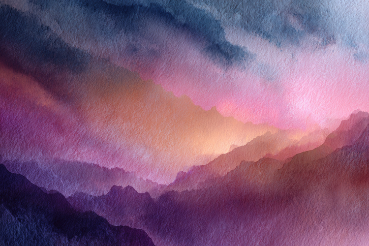 Watercolor Mountain Background