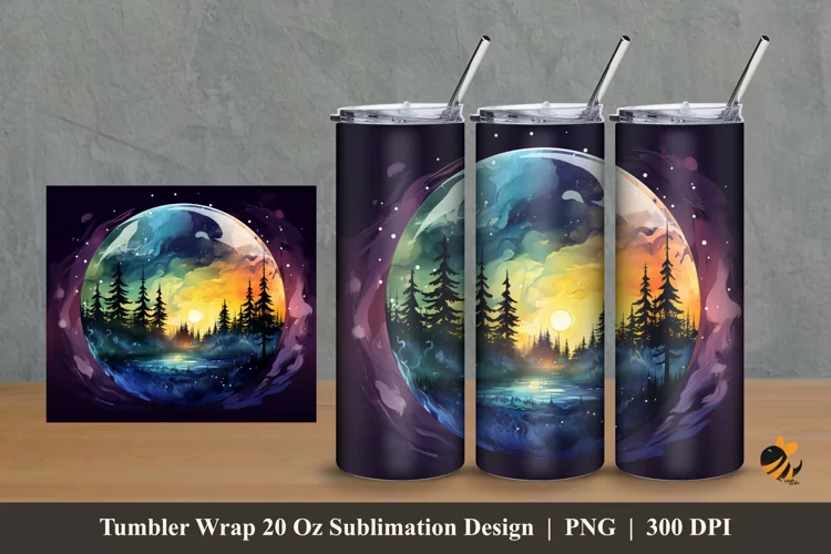 Fantasy Forest Tumbler Wrap Sublimation Design 2