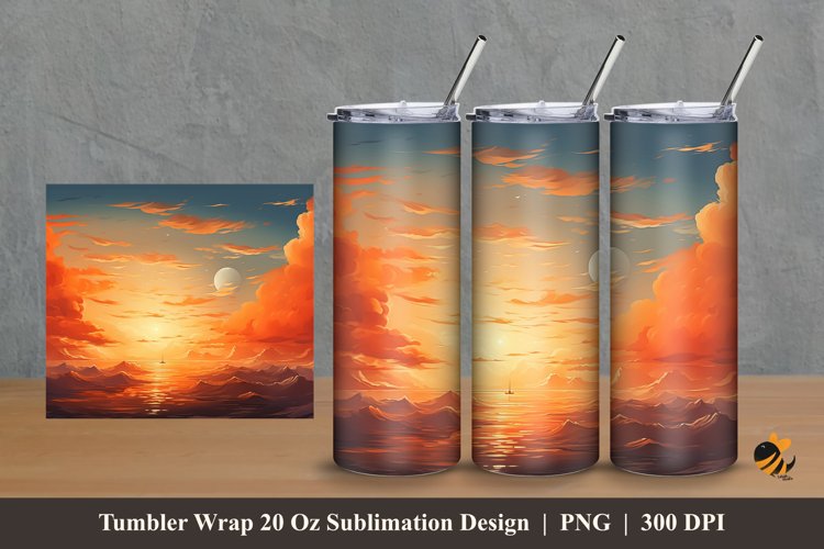 Afternoon Sky Tumbler Wrap Sublimation Design 2