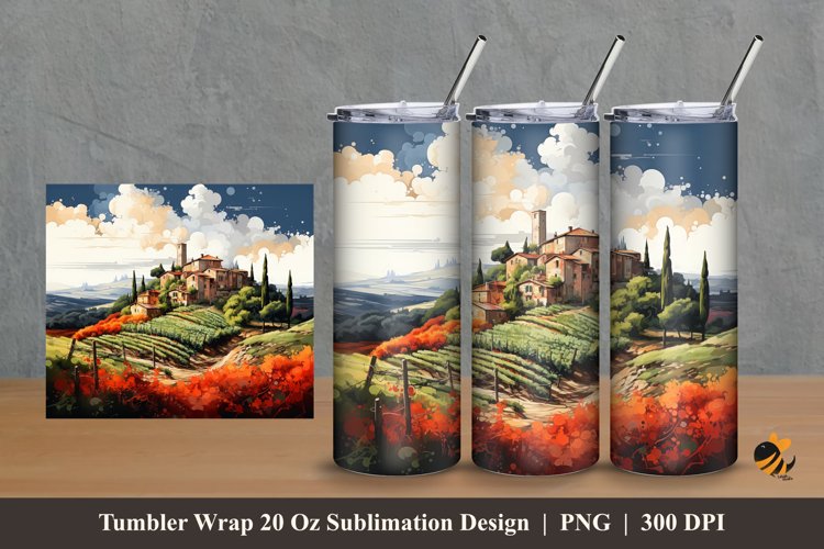 Hometown Tumbler Wrap Sublimation Design 2 example image 1