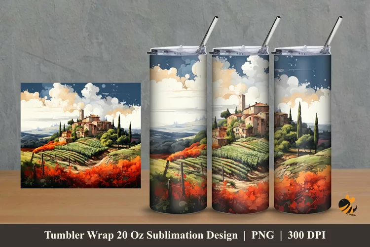 Hometown Tumbler Wrap Sublimation Design 2
