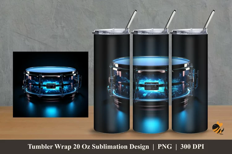 Cool Drum Tumbler Wrap Sublimation Design 2