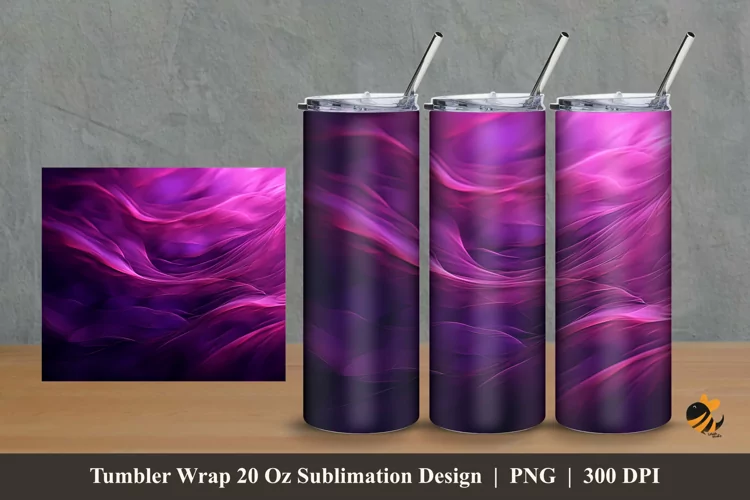 Neon Purple Tumbler Wrap Sublimation Design 2