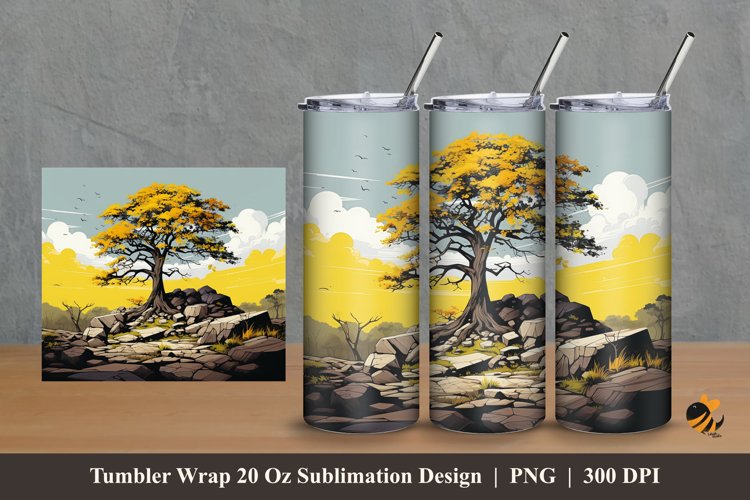 Bayan Tree Tumbler Wrap Sublimation Design 2