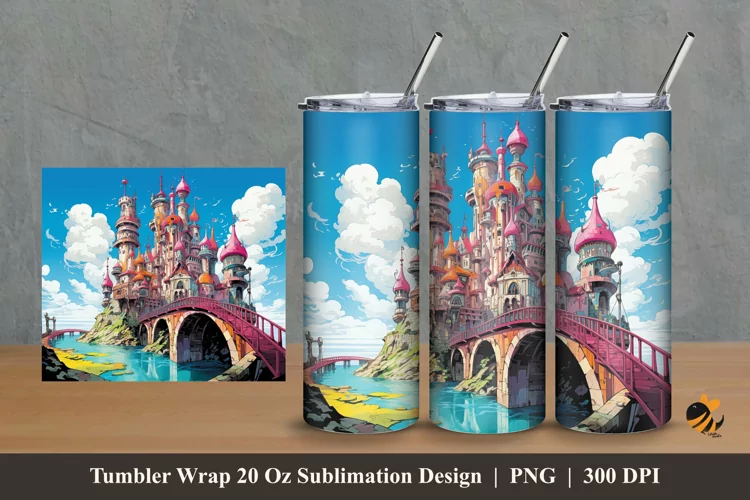Fairyland Tumbler Wrap Sublimation Design 2