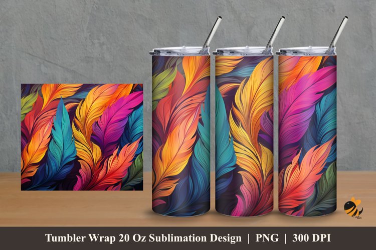 Boho Colorful Tumbler Wrap Sublimation Design 2