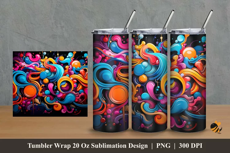 Art Colors Tumbler Wrap Sublimation Design 2