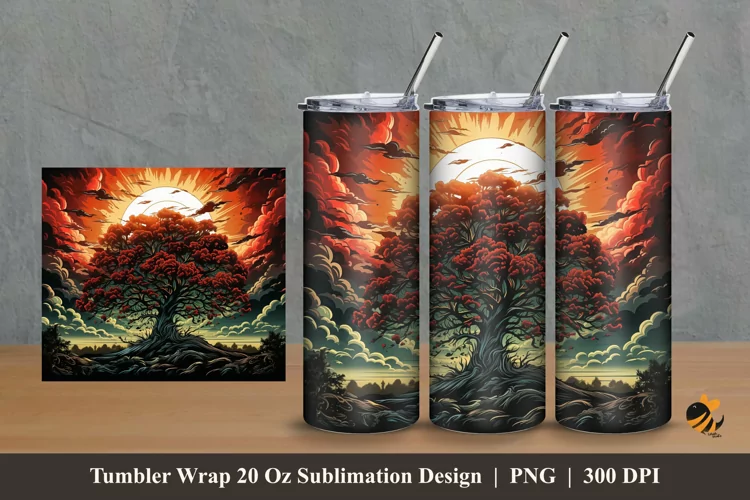 Natural Masterpiece Tumbler Wrap Sublimation Design 2