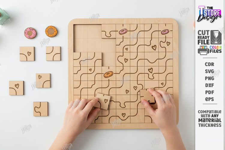 Board Game Labyrinth Laser Cut | Maze Game | Logic Games SVG