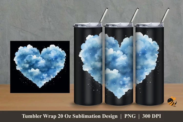 Love Cloud Tumbler Wrap Sublimation Design 2