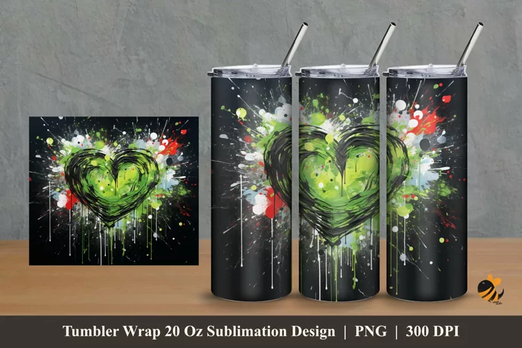 Abstract Love Tumbler Wrap Sublimation Design 2