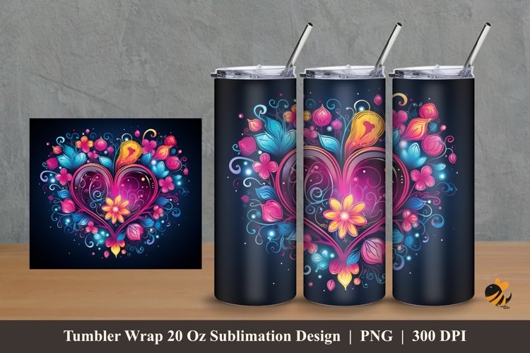 Love Beautiful Art Tumbler Wrap Sublimation Design 2