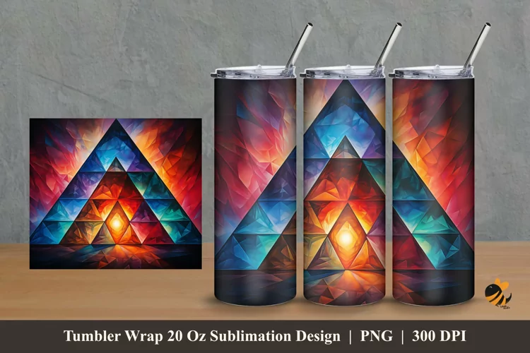 Triangle Fantasy Tumbler Wrap Sublimation Design 2