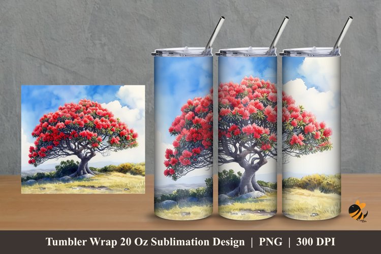 Natural Splendor Tumbler Wrap Sublimation Design 2 example image 1