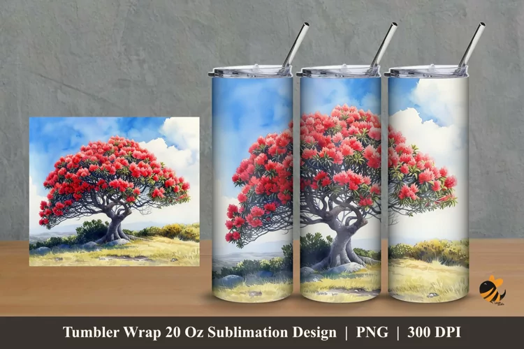 Natural Splendor Tumbler Wrap Sublimation Design 2