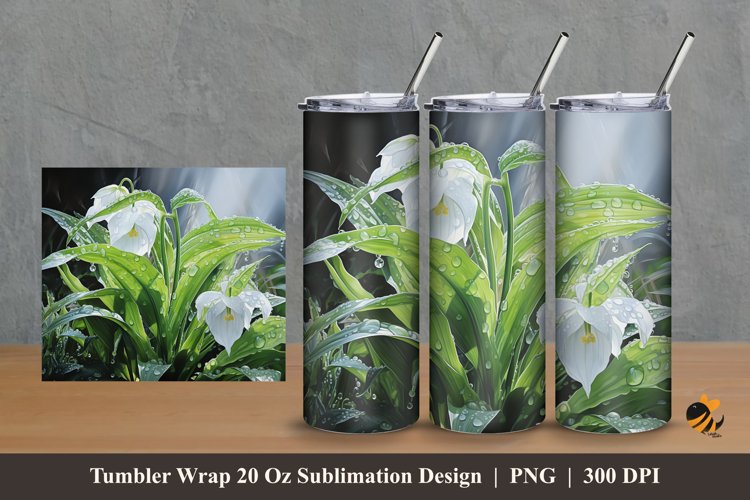 Brecele Plant Tumbler Wrap Sublimation Design 2