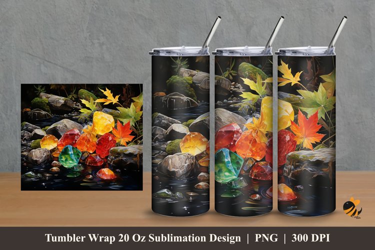 Diamond River Tumbler Wrap Sublimation Design 2 example image 1
