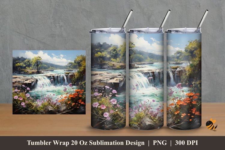Calm Exploration Tumbler Wrap Sublimation Design 2 example image 1