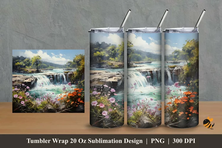 Calm Exploration Tumbler Wrap Sublimation Design 2