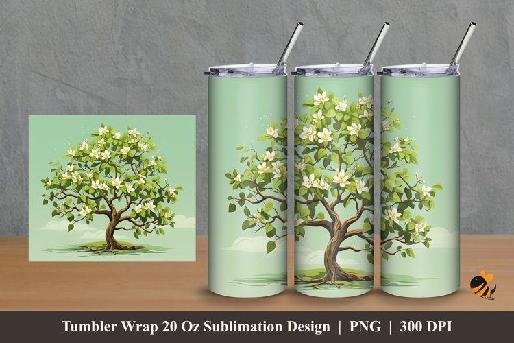 Cananga Flowers Tumbler Wrap Sublimation Design 2