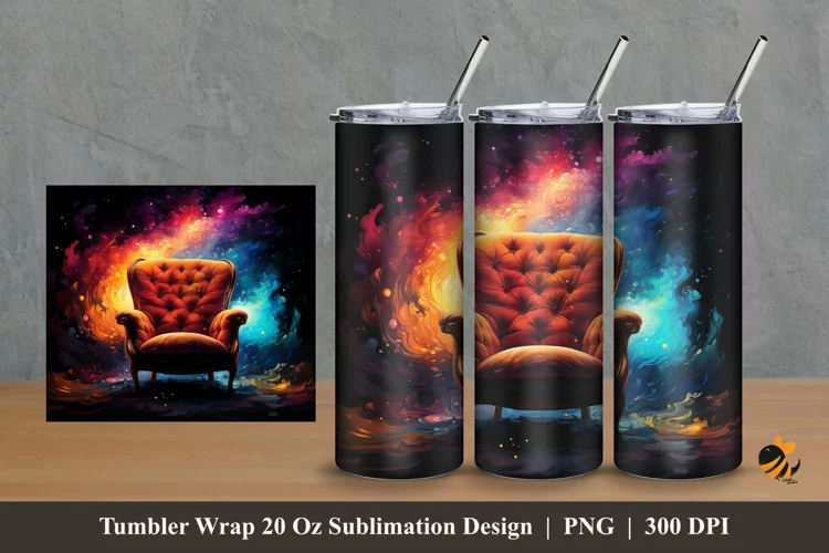 Fantasy Chair Tumbler Wrap Sublimation Design 2
