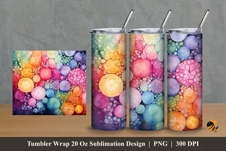Painting Cells Tumbler Wrap Sublimation Design 2