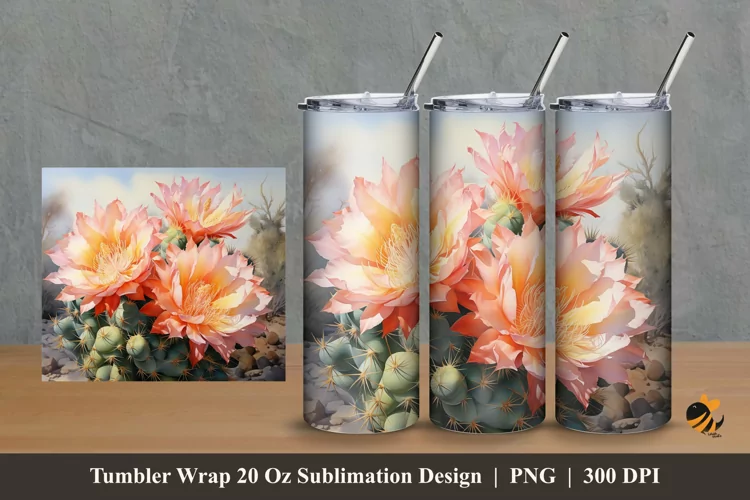 Beautiful Blooms Tumbler Wrap Sublimation Design 2